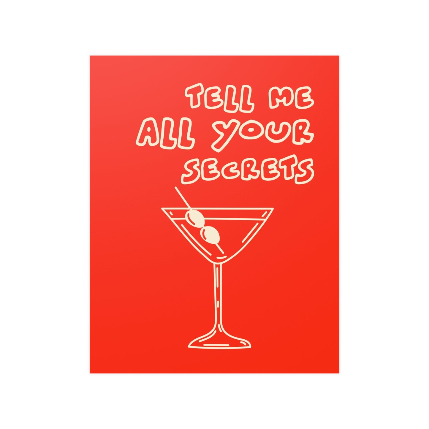 Tell Me All Your Secrets Cocktail Poster