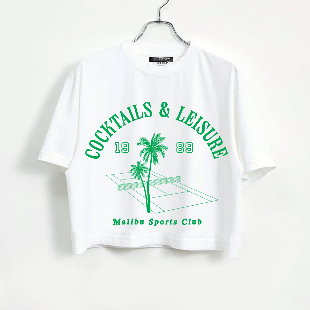 Cocktails and Leisure Garment Dye Crop Tee