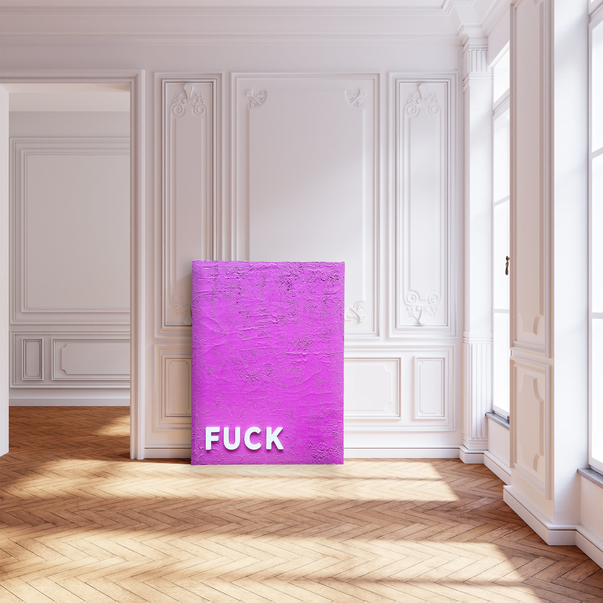 Pink F*ck Textured Art Painting