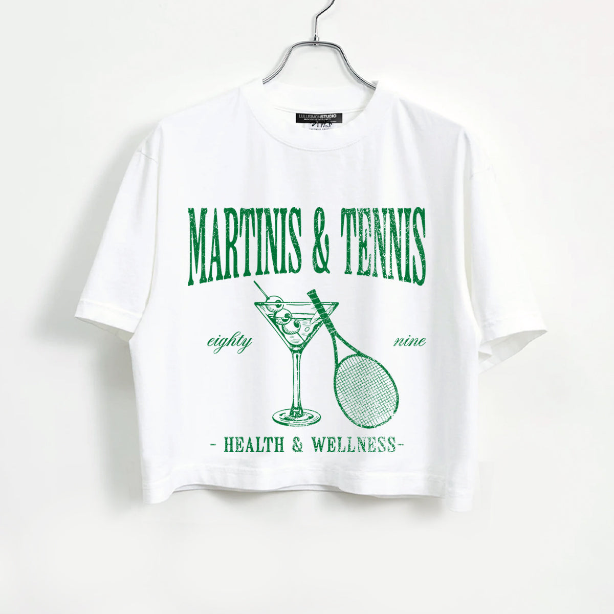 Martinis & Tennis Garment Dye Crop Tee