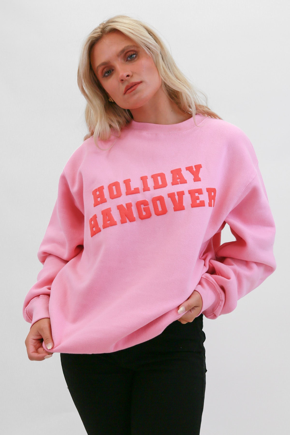 HOLIDAY HANGOVER PUFF OVERSIZED SWEATSHIRT SWEATSHIRT LULUSIMONSTUDIO 