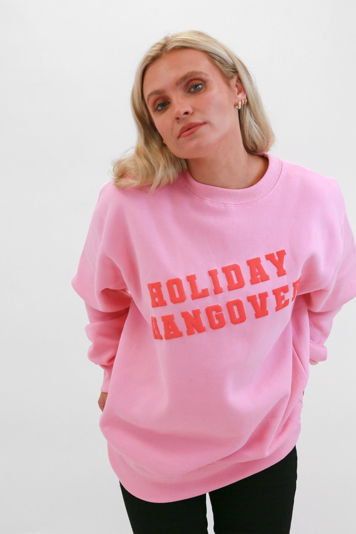 HOLIDAY HANGOVER PUFF OVERSIZED SWEATSHIRT SWEATSHIRT LULUSIMONSTUDIO 